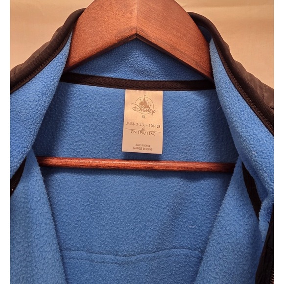 Disney Fleece Jacket Blue and Black Donald Duck Patch Pockets Size XL Full Zip - Picture 4 of 7
